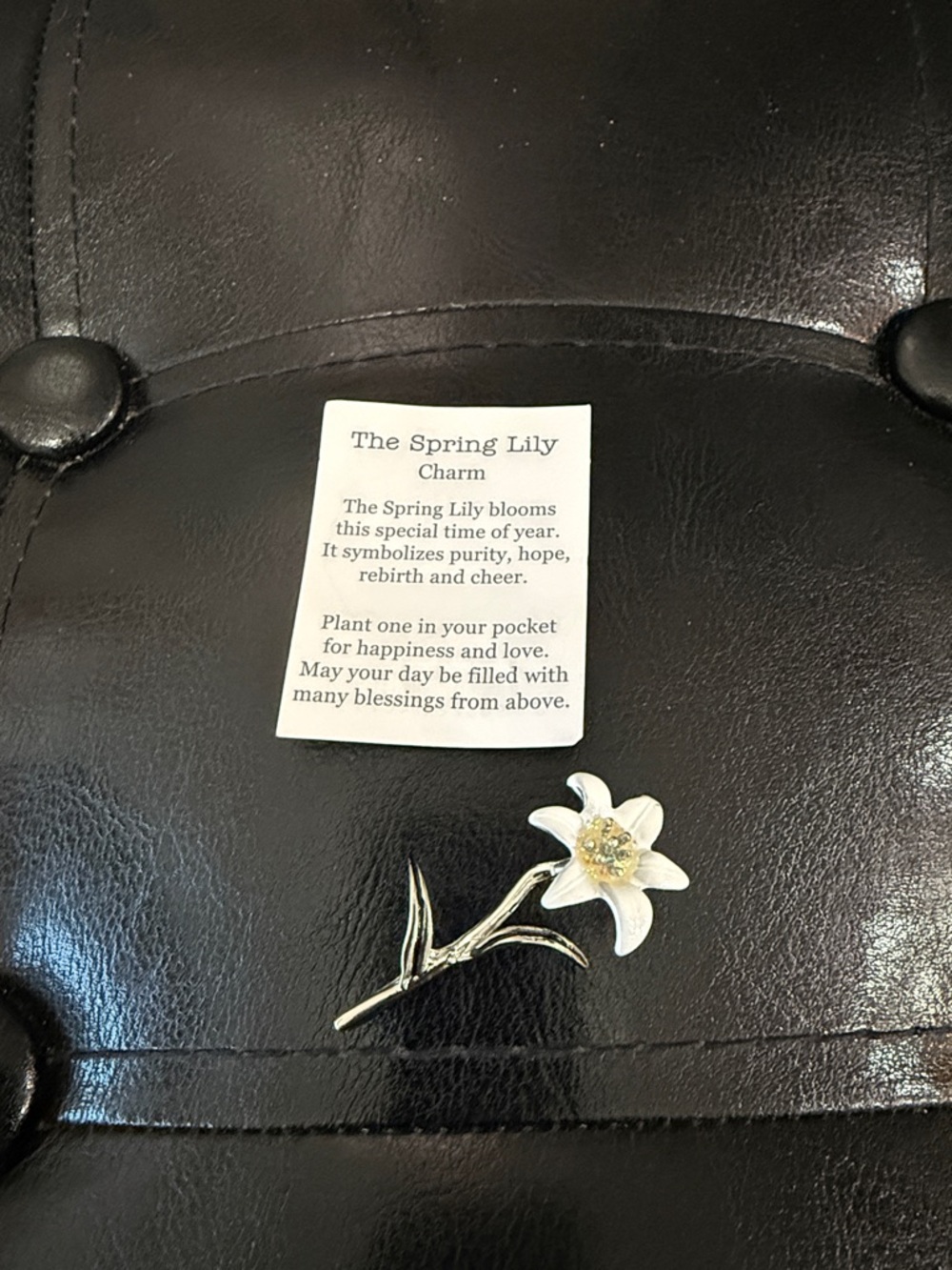 New Ganz Tiny Little Spring Lily Pocket Token Charm & Lucky Inspiration Card